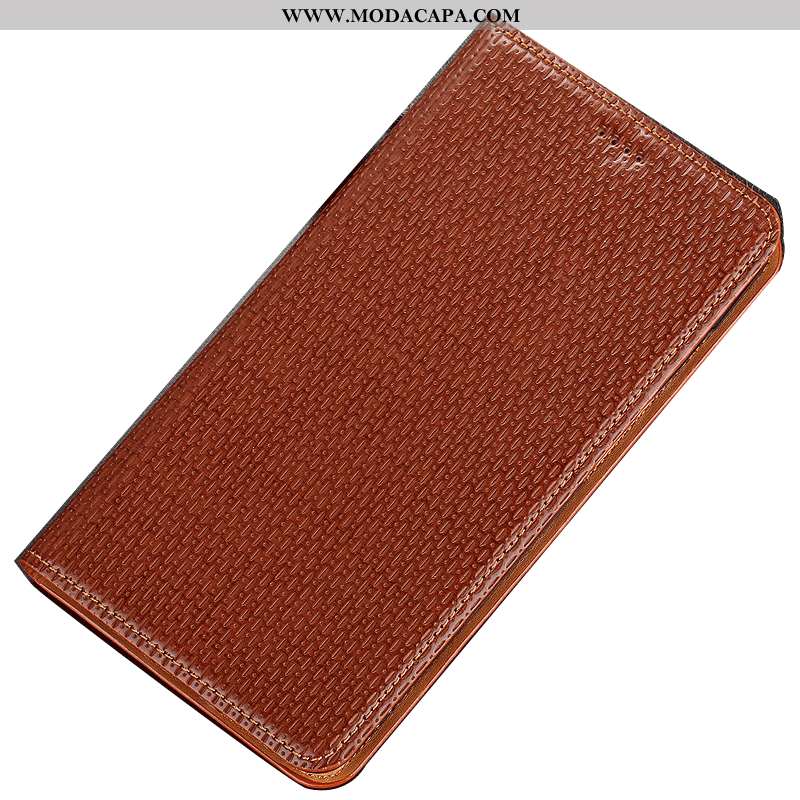 Capas Huawei Y7 2020 Protetoras Marrom Telemóvel Cases Couro Genuíno 2020 Cover Online