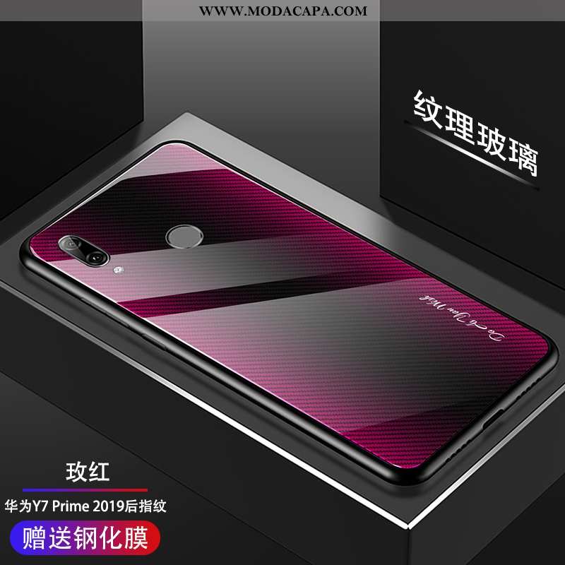 Capas Huawei Y7 2020 Vidro Telemóvel Vermelho Aço Tendencia Texturizada Baratas