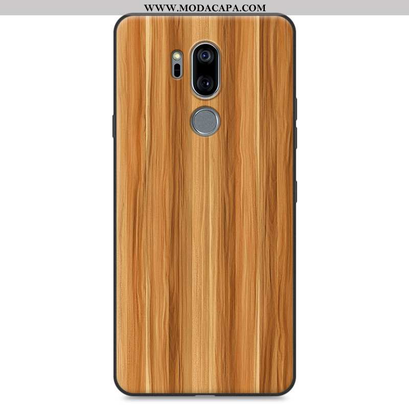 Capas Lg G7 Thinq Protetoras Madeira Telemóvel Completa Cases Soft Caqui Venda