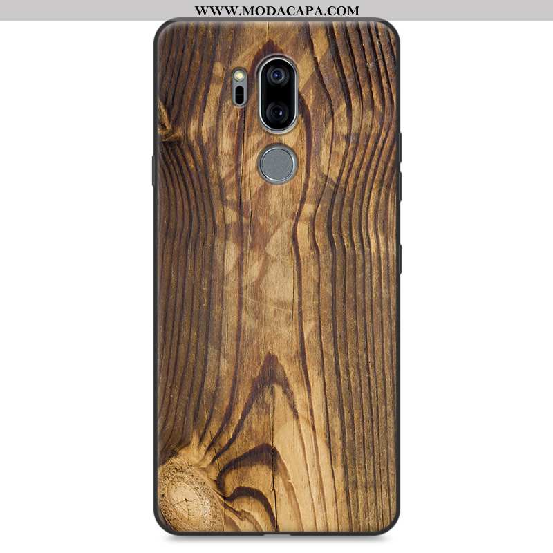 Capas Lg G7 Thinq Protetoras Madeira Telemóvel Completa Cases Soft Caqui Venda