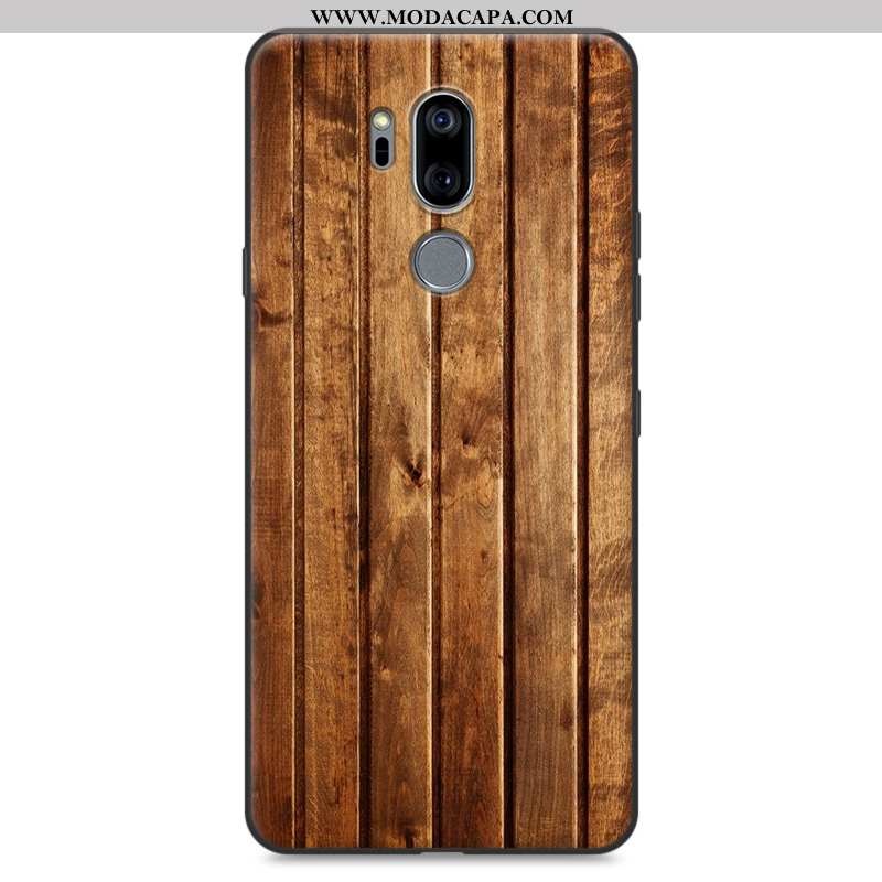 Capas Lg G7 Thinq Protetoras Madeira Telemóvel Completa Cases Soft Caqui Venda