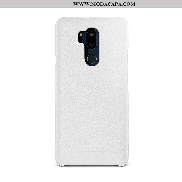 Capa Lg G7 Thinq Protetoras Branco Couro Cases Criativas Simples Telemóvel Baratos