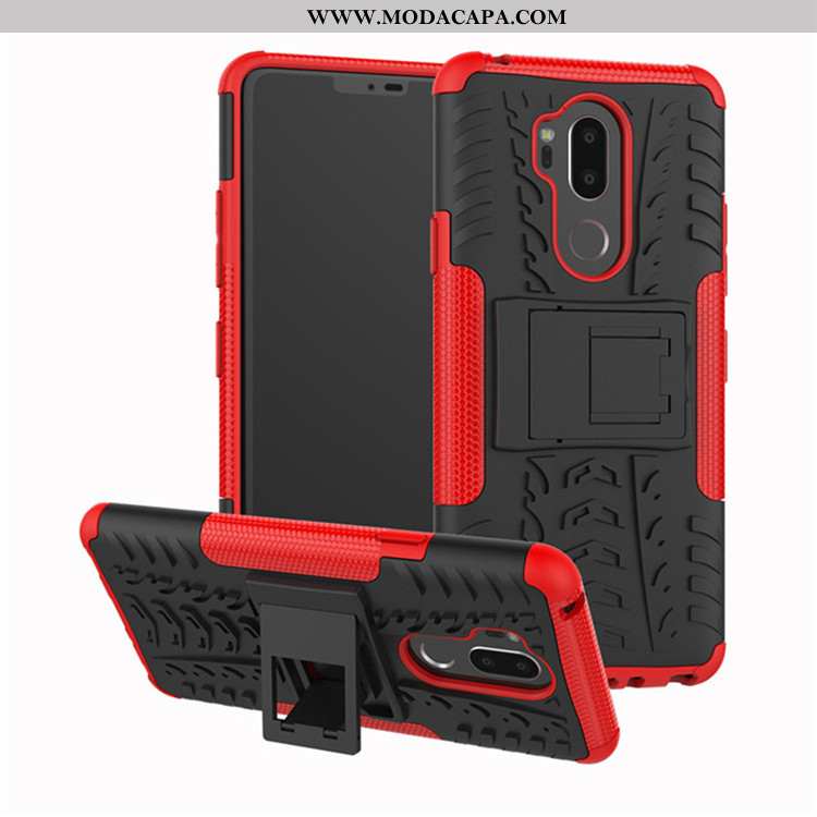 Capa Lg G7 Thinq Protetoras Telemóvel Suporte Antiqueda Cases Preto Completa Venda