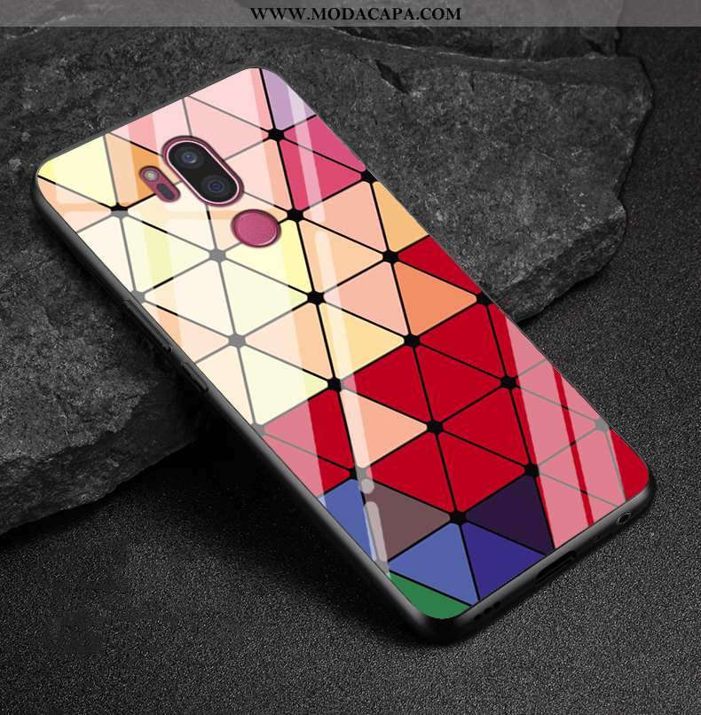 Capas Lg G7 Thinq Criativas Aço Estiloso Cases Vermelho Telemóvel Online