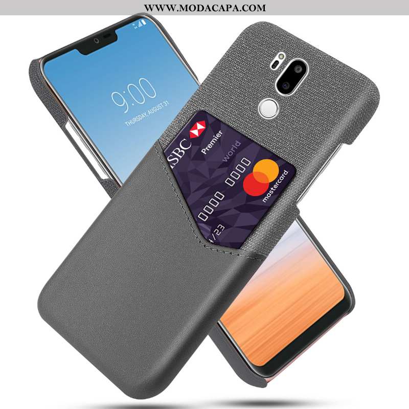 Capa Lg G7 Thinq Couro Protetoras Preto Telemóvel Capas Cases Tendencia Baratos