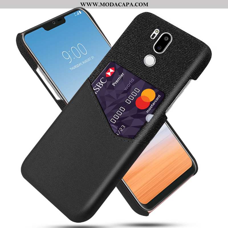 Capa Lg G7 Thinq Couro Protetoras Preto Telemóvel Capas Cases Tendencia Baratos