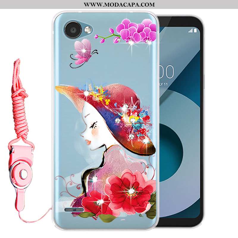 Capa Lg Q6 Strass Protetoras Cases Telemóvel Soft Capas Branco Promoção