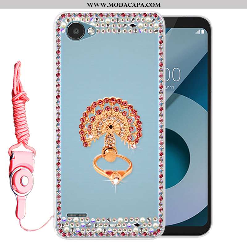 Capa Lg Q6 Strass Protetoras Cases Telemóvel Soft Capas Branco Promoção