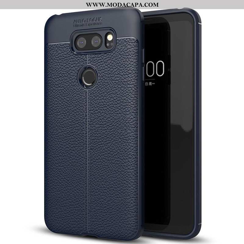 Capas Lg V30 Couro Completa Soft Antiqueda Cases Preto Baratas