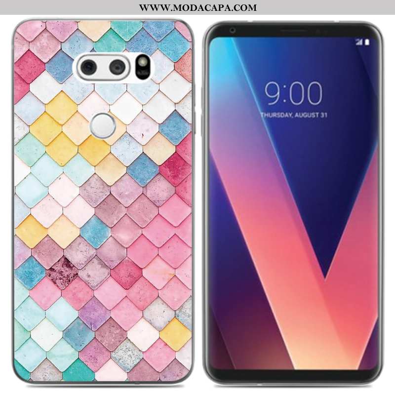 Capas Lg V30 Soft Cases Telemóvel Criativas Pu Pequena Barato