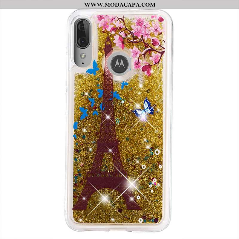 Capas Moto E6 Plus Desenho Animado Dourada Antiqueda Telemóvel Cases Barato