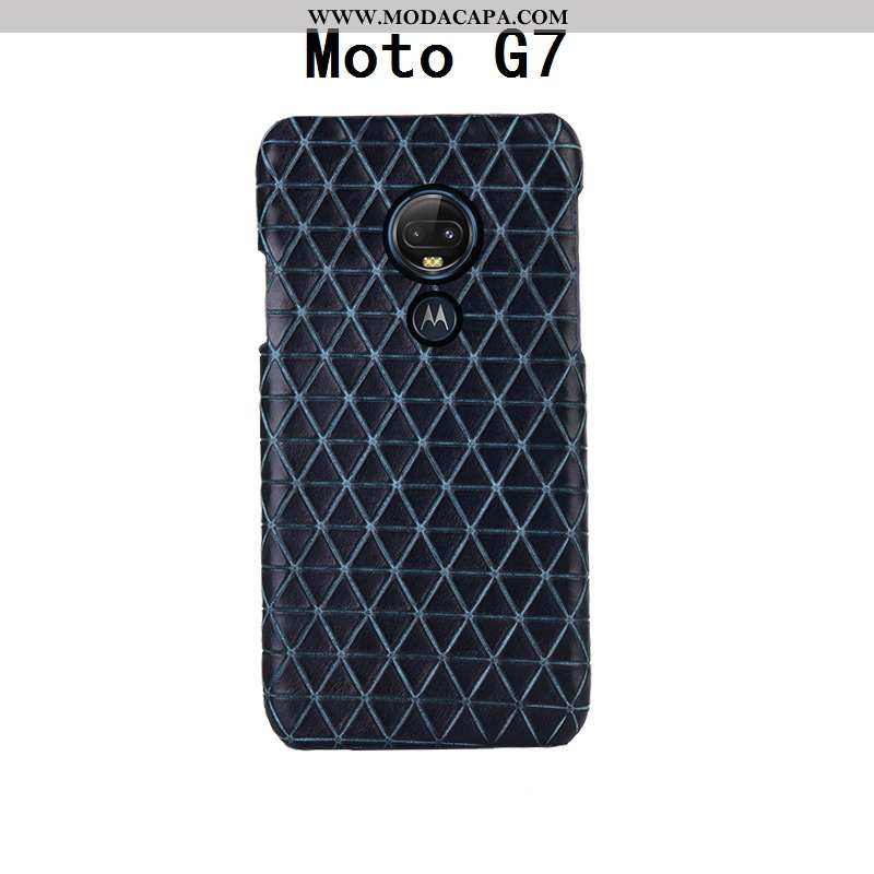 Capas Moto G7 Couro Genuíno Telemóvel Personalizado Antiqueda Luxo Preto Estiloso Venda