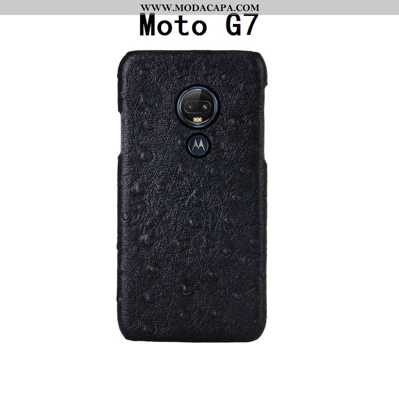 Capas Moto G7 Criativas Vaca Preto Layer Personalizado Personalizado Couro Legitimo Promoção