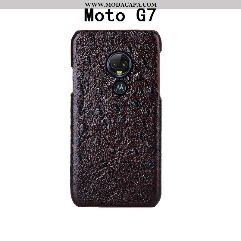 Capas Moto G7 Criativas Vaca Preto Layer Personalizado Personalizado Couro Legitimo Promoção