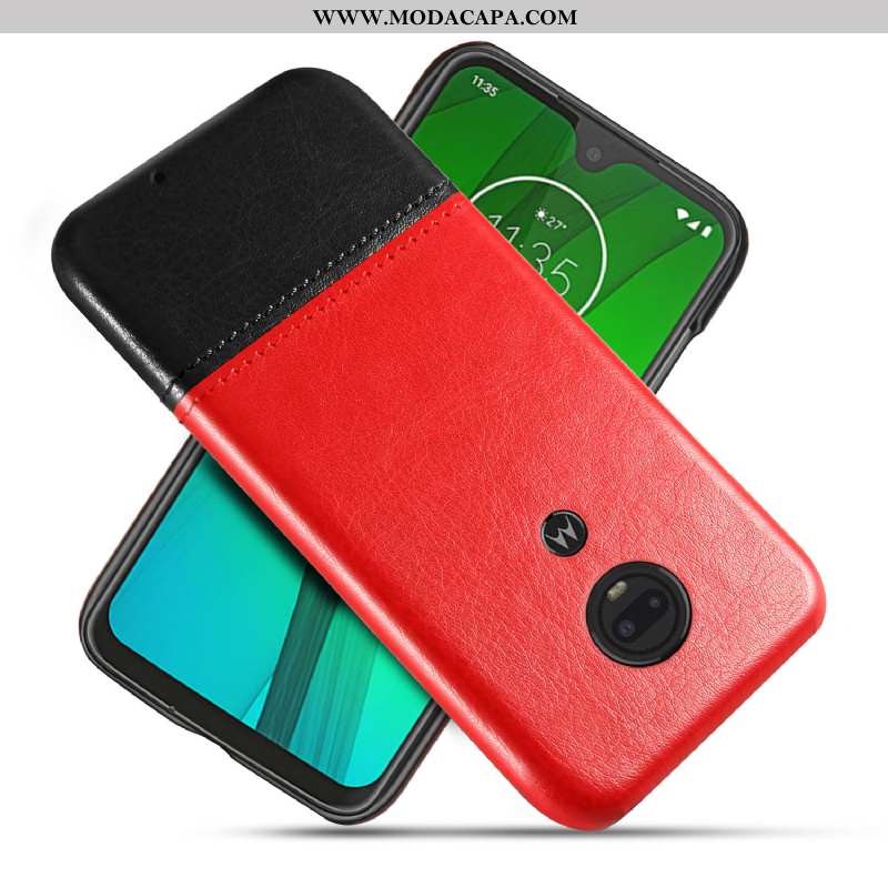 Capa Moto G7 Couro Personalizado Cases Negócio Antiqueda Protetoras Capas Promoção