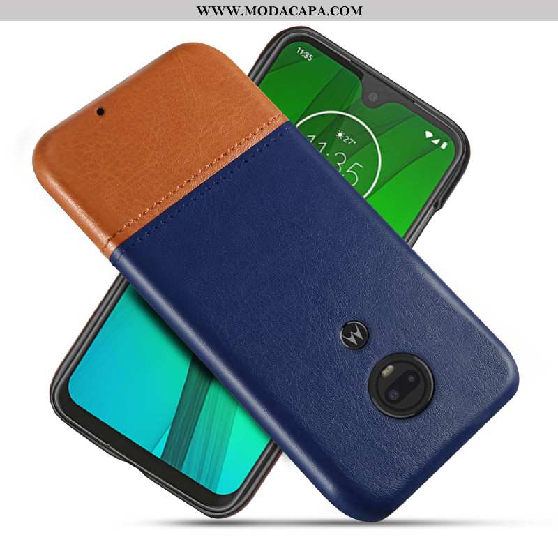 Capa Moto G7 Couro Personalizado Cases Negócio Antiqueda Protetoras Capas Promoção