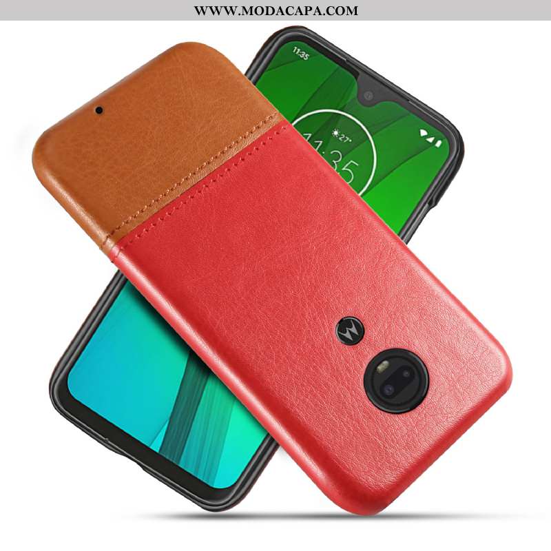 Capa Moto G7 Couro Personalizado Cases Negócio Antiqueda Protetoras Capas Promoção