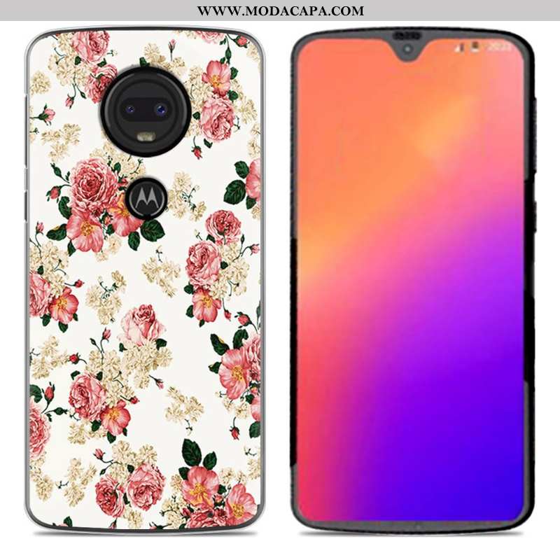 Capa Moto G7 Desenho Animado Telemóvel Nova Rosa Silicone Criativas Capas Baratos