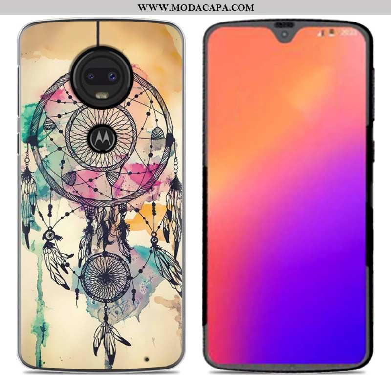 Capa Moto G7 Desenho Animado Telemóvel Nova Rosa Silicone Criativas Capas Baratos