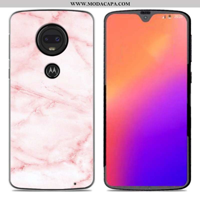 Capa Moto G7 Desenho Animado Telemóvel Nova Rosa Silicone Criativas Capas Baratos