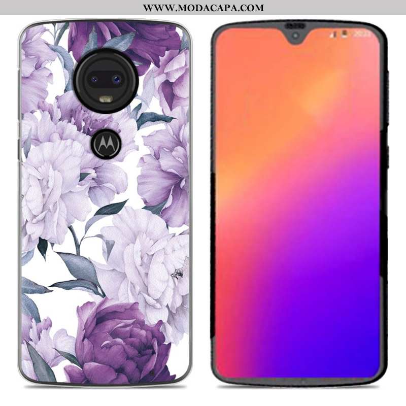 Capa Moto G7 Desenho Animado Telemóvel Nova Rosa Silicone Criativas Capas Baratos