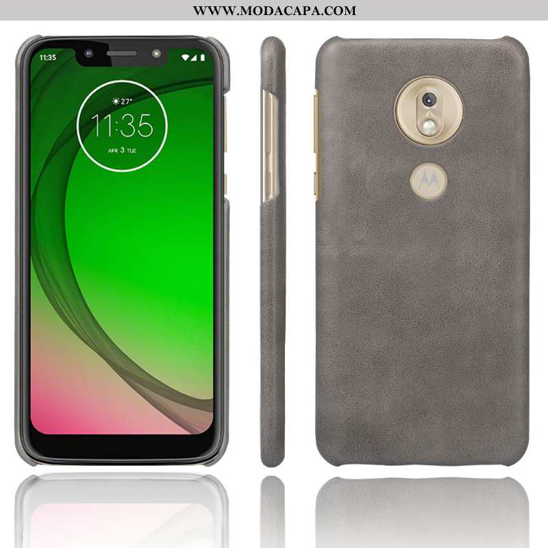 Capas Moto G7 Play Retro Protetoras Cases Couro Fosco Resistente Barato