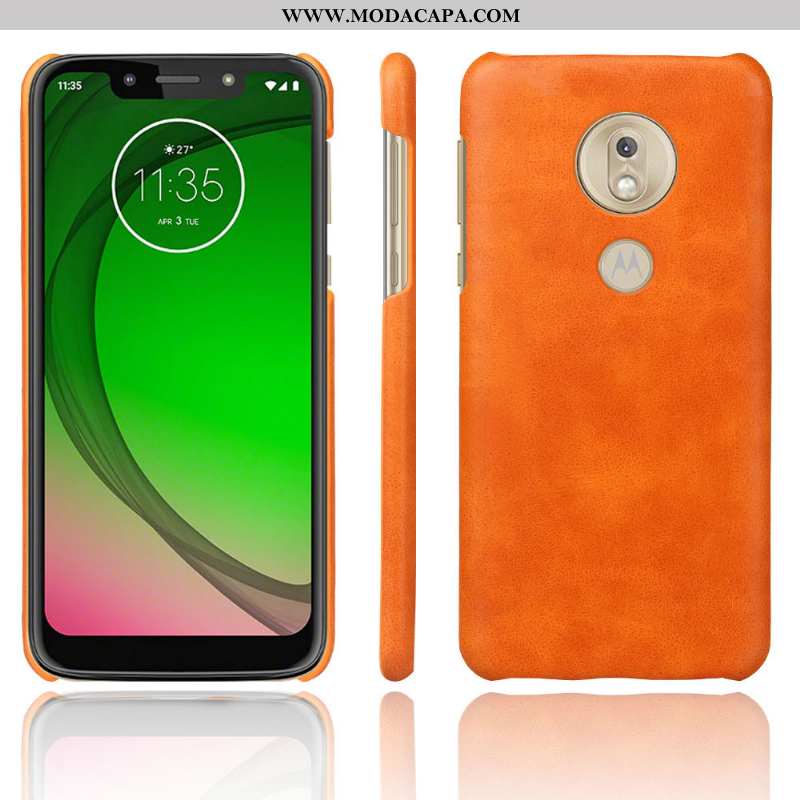 Capas Moto G7 Play Retro Protetoras Cases Couro Fosco Resistente Barato