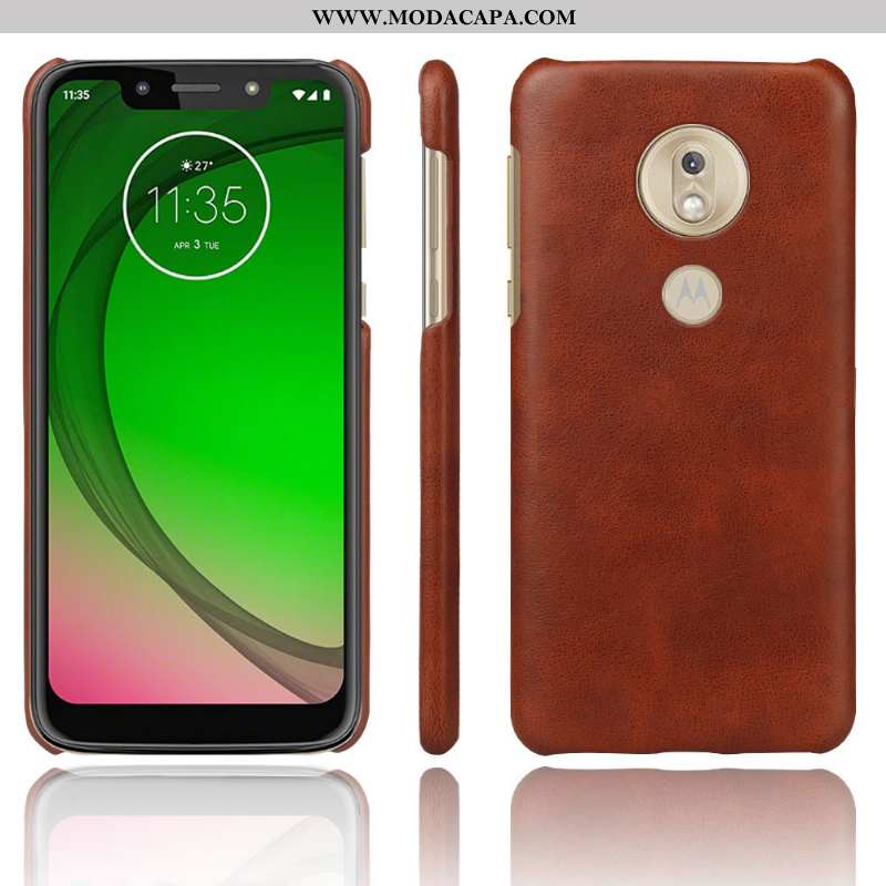 Capas Moto G7 Play Retro Protetoras Cases Couro Fosco Resistente Barato