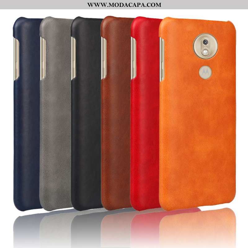 Capas Moto G7 Play Retro Protetoras Cases Couro Fosco Resistente Barato