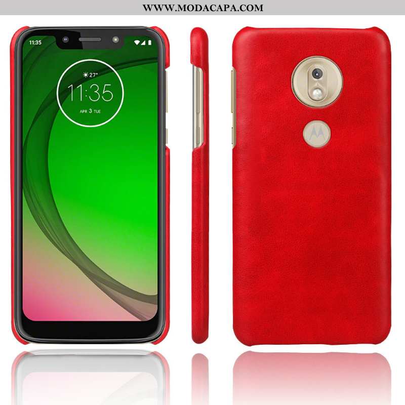 Capas Moto G7 Play Retro Protetoras Cases Couro Fosco Resistente Barato