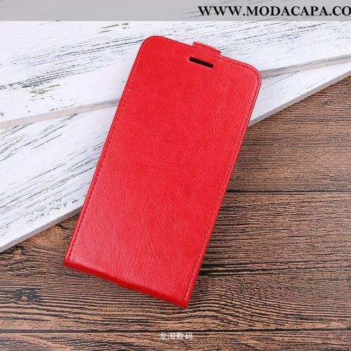 Capa Moto G7 Play Soft Completa Couro Vermelho Cover Cola Capas Promoção