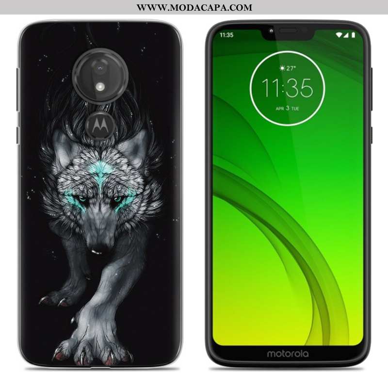 Capas Moto G7 Play Desenho Animado Verde Telemóvel Soft Antiqueda Pintado Online