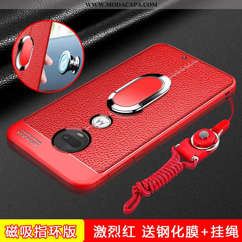 Capa Moto G7 Plus Soft Tendencia Telemóvel Silicone Vermelho Completa Capas Online