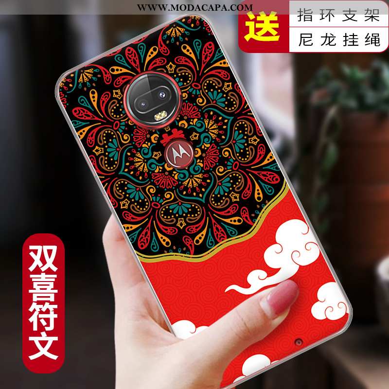 Capa Moto G7 Plus Protetoras Antiqueda Completa Tendencia Vermelho Soft Telemóvel Comprar