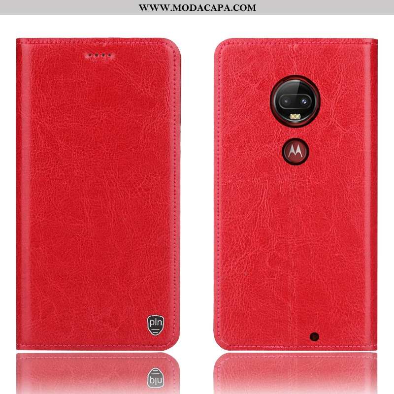 Capa Moto G7 Plus Protetoras Cover Antiqueda Capas Vermelho Completa Couro Legitimo Venda