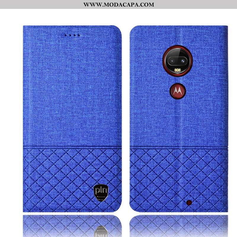 Capa Moto G7 Plus Protetoras Cases Antiqueda Cover Linho Couro Telemóvel Online