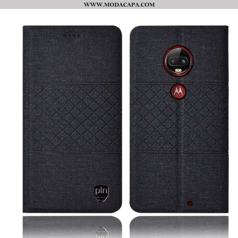 Capa Moto G7 Plus Protetoras Cases Antiqueda Cover Linho Couro Telemóvel Online