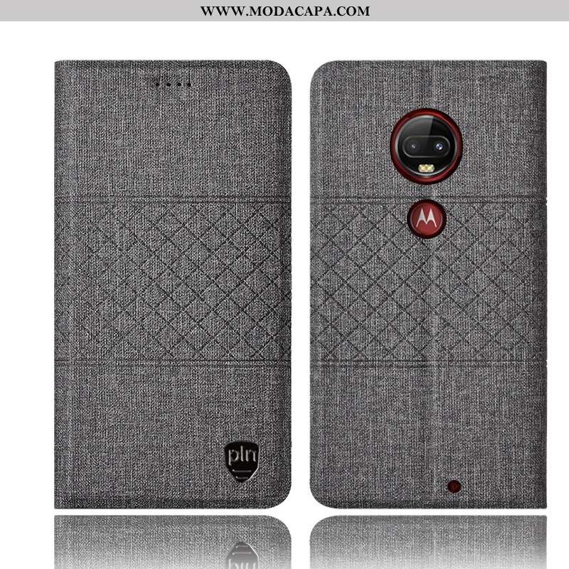 Capa Moto G7 Plus Protetoras Cases Antiqueda Cover Linho Couro Telemóvel Online