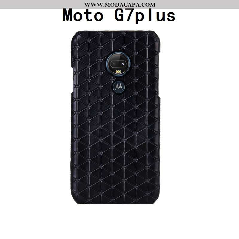 Capas Moto G7 Plus Personalizada Vermelho Cases Couro Legitimo Telemóvel Xadrez Traseira Venda