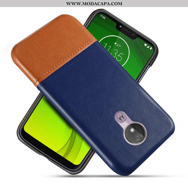 Capa Moto G7 Power Protetoras Cases Telemóvel Capas Couro Genuíno Negócio Preto Baratas