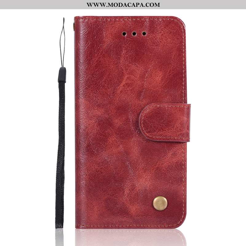 Capas Moto G7 Power Retro Cobre Suporte Carteira Cases Vermelho Venda