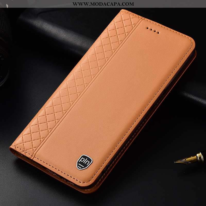 Capas Moto G7 Power Couro Legitimo Protetoras Antiqueda Cases Cover Laranja Promoção