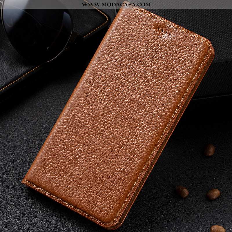 Capas Moto G7 Power Couro Preto Telemóvel Legitimo Cases Antiqueda Online