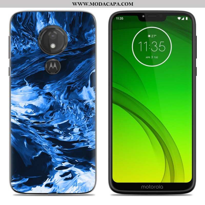 Capas Moto G7 Power Desenho Animado Roxa Telemóvel Soft Pintado Completa Baratos