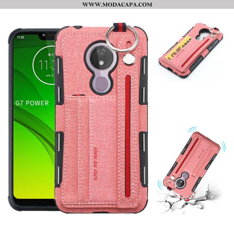 Capas Moto G7 Power Protetoras Cases Quadrada Rosa Telemóvel Promoção