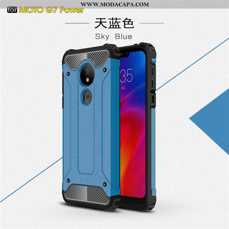 Capas Moto G7 Power Protetoras Telemóvel Branca Lisa Antiqueda Silicone Personalizada Promoção