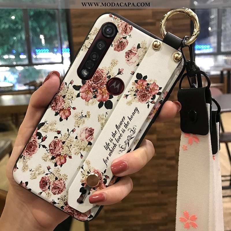 Capas Moto G8 Plus Cordao Florido Suporte Series Telemóvel Wrisband Baratos