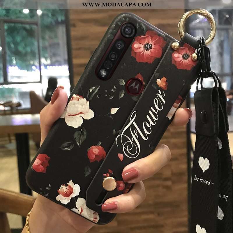 Capas Moto G8 Plus Cordao Florido Suporte Series Telemóvel Wrisband Baratos