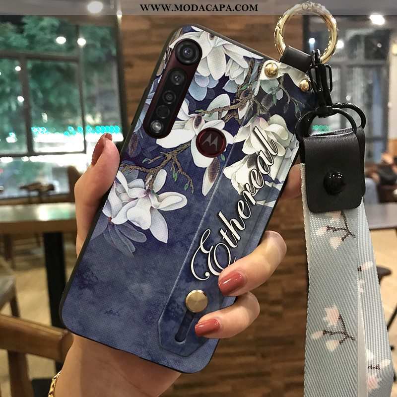 Capas Moto G8 Plus Cordao Florido Suporte Series Telemóvel Wrisband Baratos