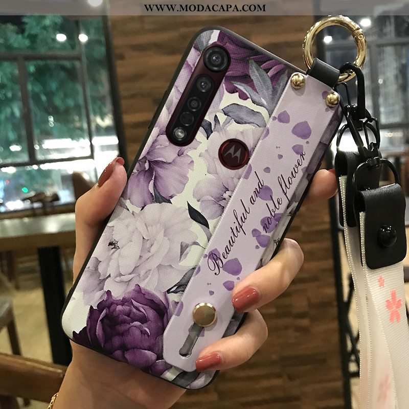 Capas Moto G8 Plus Cordao Florido Suporte Series Telemóvel Wrisband Baratos